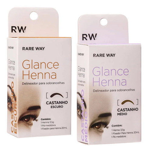 Kit Glance Henna Castanho Médio E Escuro Rare Way 0