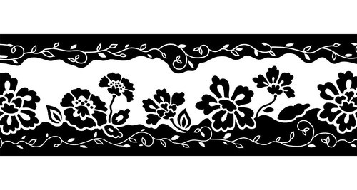 Guarda Vinilizada Muresco 92011 Flor Negra Blanca 17cm X 5mt 0