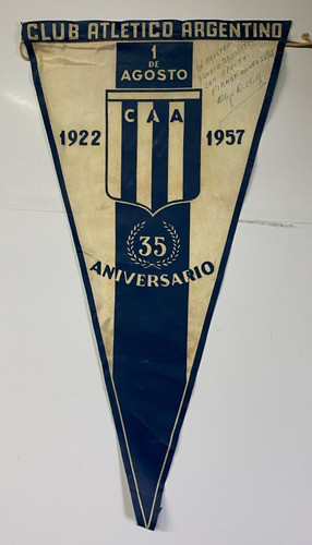 Banderín C A Argentino 1957, B34 0