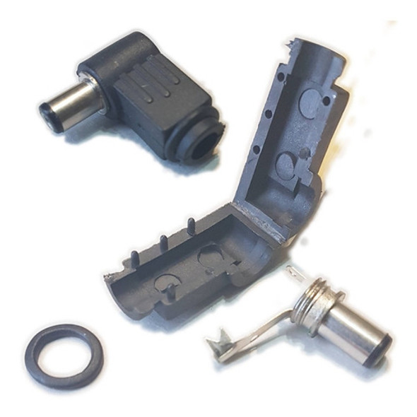Ficha Dc Hueco 5,5 X 2,5 X  9,5 Mm Plug Macho 90 Grados 1