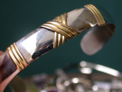 Herm Luli Pulsera Acero  Detalles Oro Super Moderna Unisex 1