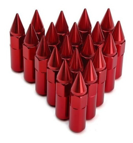 Nuevo 20pcs M12x1.5 Rojo Carreras Rueda 60mm Tuercas Para Ho 0