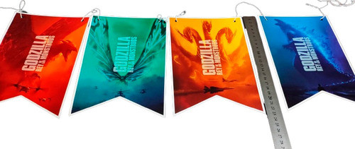 Banderin Grande Deco Godzilla Rey De Los Monstruos 0