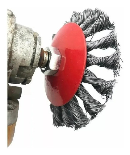 Cepillo Conico Alambre Trenzado 4 1/2 PuLG 115 Mm X 10 Unid 0