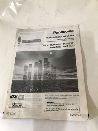 Manual D Instruções Panasonic Dvd-rv21 Rv26 Rv32 Rv41 Inglês 1