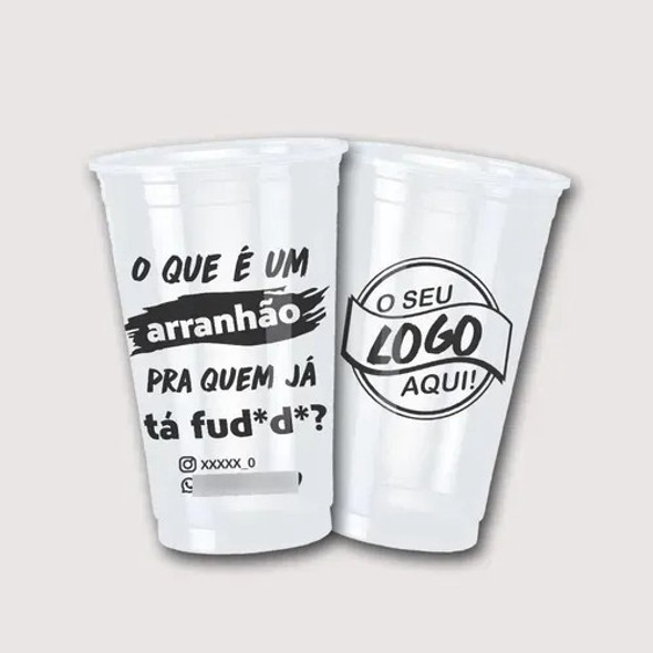 200 Copos Descartáveis  Personalizados 500ml 0 200 Copos Descartáveis  Personalizados 500ml 0