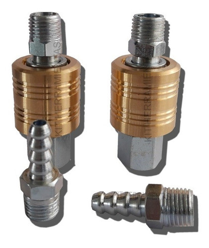 Combo 2 Acople Rapido 1/4 + 2 Manguera Presion Compresor 3/8 0