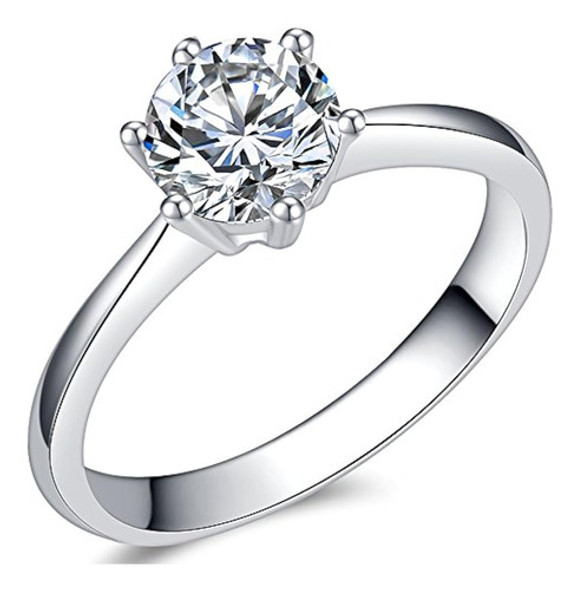 Jude Jewelers 1.0 Quilates Clásico Anillo De Compromiso De S 0