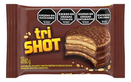 Alfajor Shot Triple 60 Gr Pack X3 Unidades 0