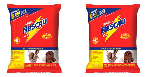 Nescau Nestle Achocolatado Em Pó Embalagem 2kg Kit 2 Pacotes 0