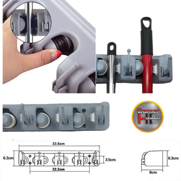 Soporte Organizador Porta Cuelga Escoba Gancho Escobero 1