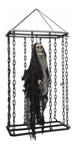 Fantasma Esqueleto Enjaulado Luz Sonido Vibra Halloween 1