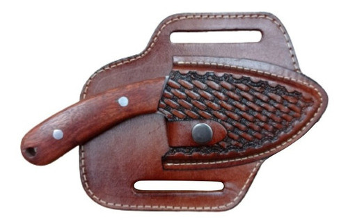 Faca Campeira Skinner C/ Bainha Couro Artesanal Aço Inox 0