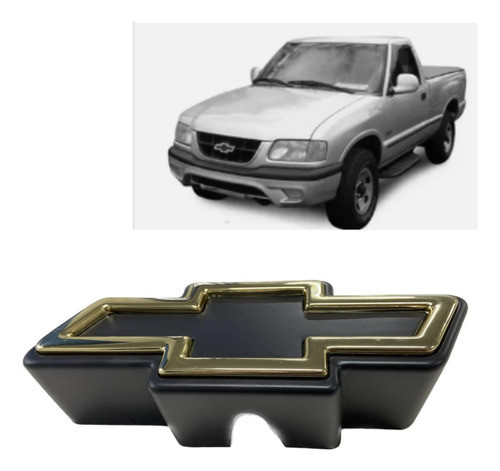 Emblema Grade Radiador S10 Blazer 1997 A 2002 Dourado Origi. 0