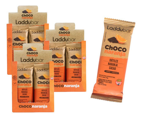 3 Cajas X 36 Barritas Laddubar Choco Naranja 30 G 0