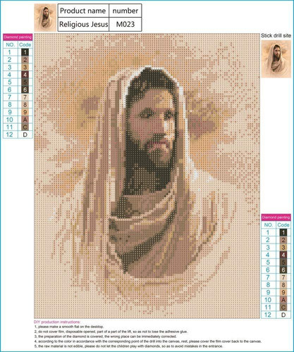 Kit De Pintura Con Diamantes 5d - Jesucristo 35x40cm Diy 1