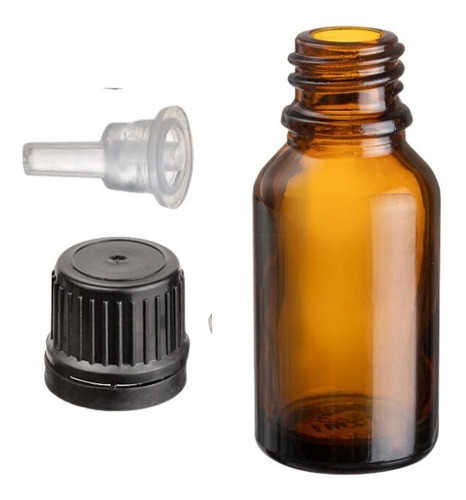10 Frascos Colirios Europeo Ambar 15ml Inserto Y Tapa Negra 0