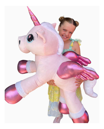 Unicórnio Pelúcia Gigante Bebê Fofinho Rosa 88cm 0
