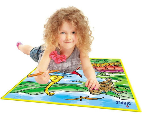 Alfombra Infantil De Tela Dinosaurio P/pintar. 50x50cm Lv 0
