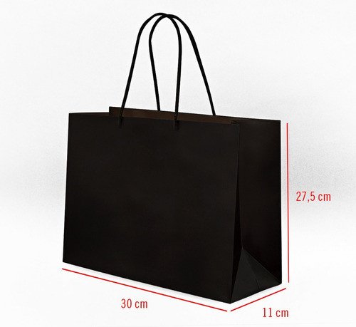 Bolsas Boutique De Cartulina Negras - Pack X 10 Unidades 0