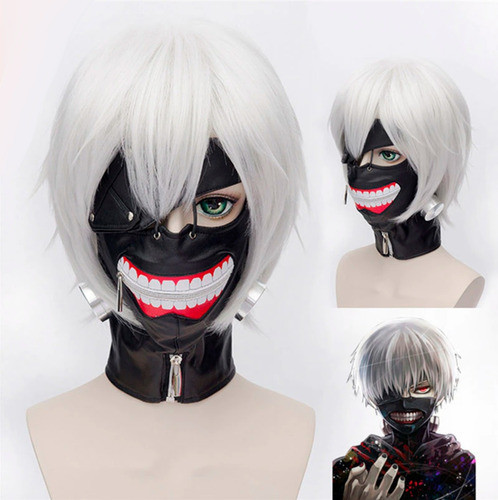 Máscara Tokyo Ghoul Preta Com Boca Cosplay Anime Kaneki Ken 0