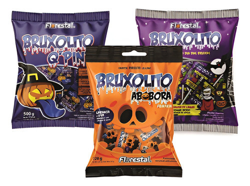 Kit 3pact Pirulito Bruxolito 500gr Dia Das Bruxas Halloween 0