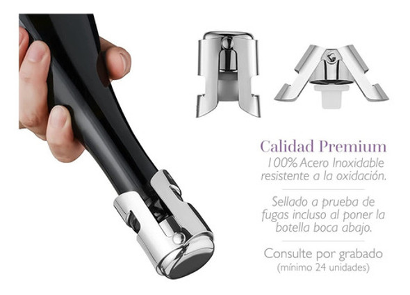 Tapón Acero Inoxidable Botella Champagne Vino Espumoso 1