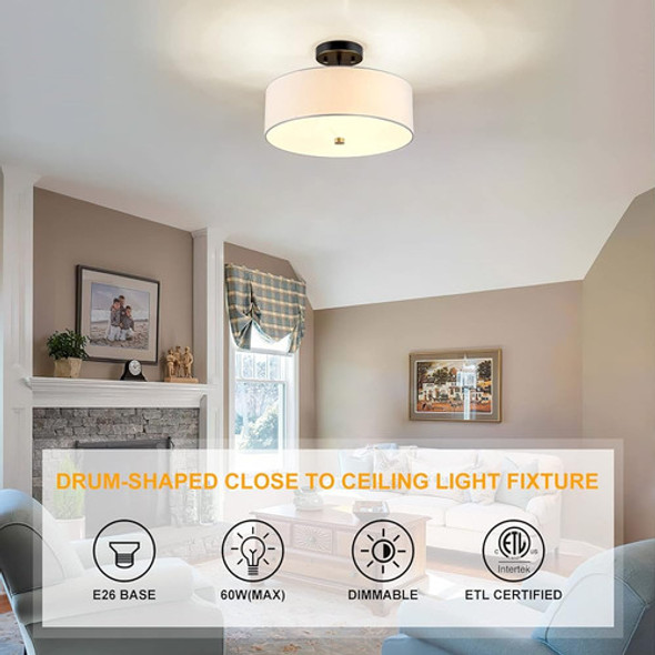 Ludil 3-light Semi Flush Mount Ceiling Light Fixture, 13  Bl 1