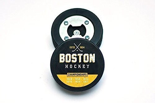 El Puckopener Boston Champs Hockey Puck Abrebotellas Tapon 0