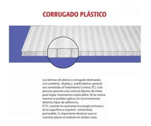Placas Plástico Corrugado Blanco Plana 68x100 Unidad 1