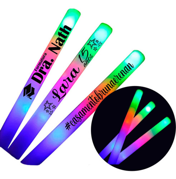 35 Bastão De Led Personalizados Casamento 15 Anos Balada 0