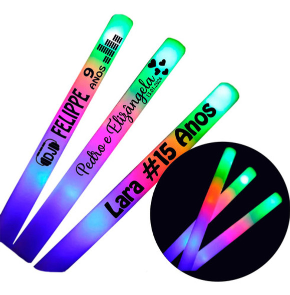 35 Bastão De Led Personalizados Casamento 15 Anos Balada 1