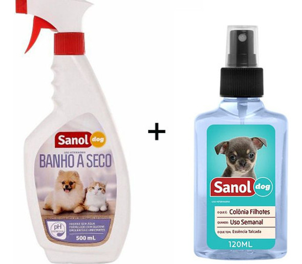 Banho Sem Água Cães E Gatos: Banho A Seco Sanol+colonia Bebê 0