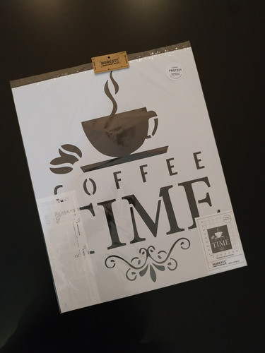 Stencil Pared Cafe Coffee Time Telas Muebles 50x60 Frs1321 1