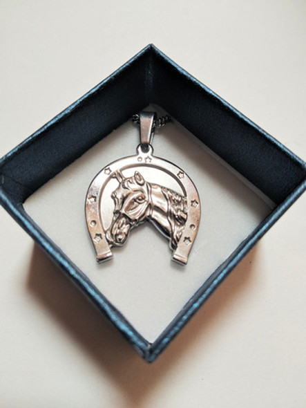 Medalla Y Cadena Acero Quirúrgico Caballo Criollo Herradu 0