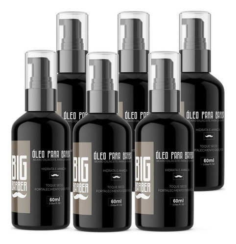 Óleo Para Barba Big Barber 60ml Jojoba Argan Atacado 6 Unid 0