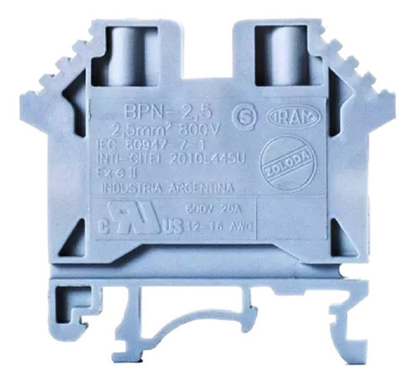 Borne De Paso Riel Din Bpn 2.5mm Bpn-2,5  Zoloda X Unidad 0