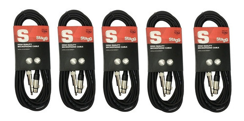 Pack X 5 Cable Canon-plug 10 Metros Stagg Smc10xp Micrófono 0