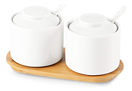 Ontube Azucarero De Cerámica Con Tapa Y Cuchara Juego De 2,c 0