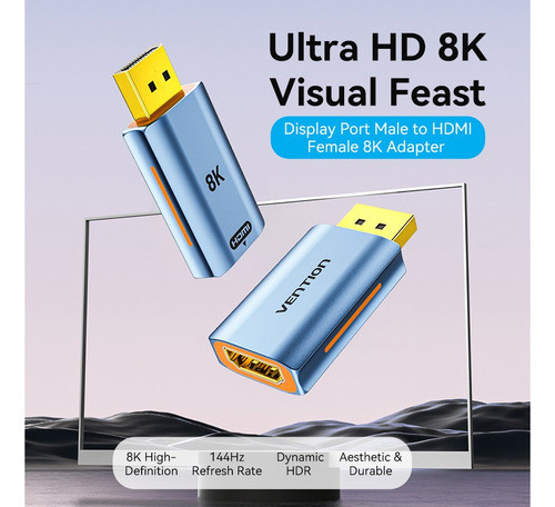 Adaptador Ultra 8k Display Port Macho A Hdmi Hembra Vention 1