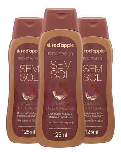 Auto Bronzeador Sem Sol Red Apple 125ml C/ 3 Un 0