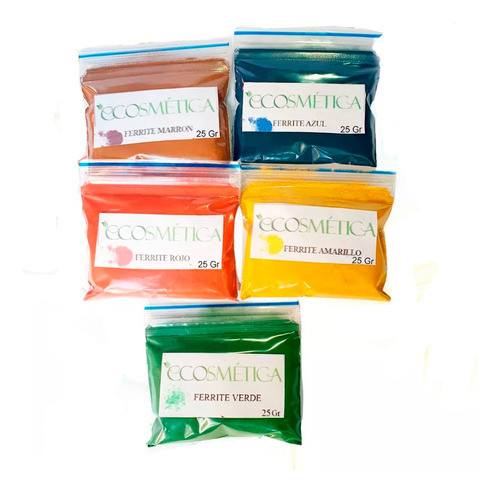 Pigmentos Ferrite Naturales 5 Colores X 25 Gr Uso Cosmético 0