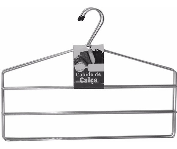 10 Cabides Para Roupas Calceiros Cabide Calça Triplo Cromado 0