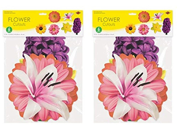 Recortes De Flores Beistle, 12 Piezas, 11 -16.75 , Multicolo 1