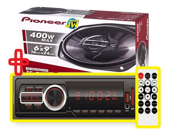 Estereo Bt Usb Sd Mp3 Combo +  Parlante Pioneer 6x9 0