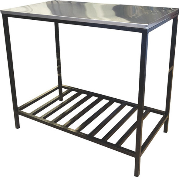 Mesa De Trabajo 120x55x90 Cm Acero Inox Con Estante Caño Dev 0