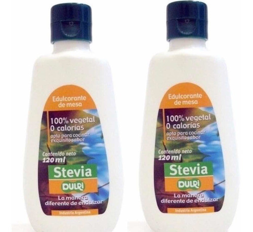 2 Frascos Stevia Dulri Endulzante Vegetal S/ Tacc (240cc) Dw 0