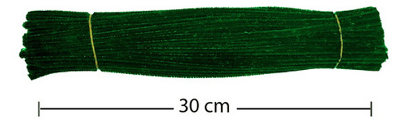 300 Haste De Chenille  30cm  Limpador Cachimbo Verde Escuro 1