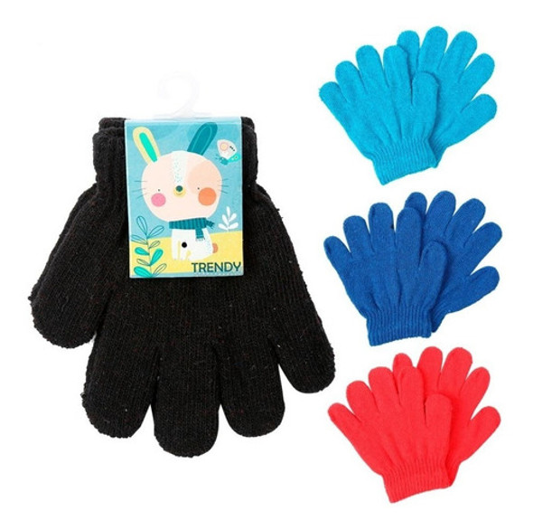 Guantes Niños Trendy 8386 Azul Poliéster 90% Spandex 10% 1