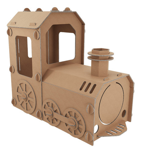 Locomotiva De Papelão Para Entrar Brincar E Colorir 0